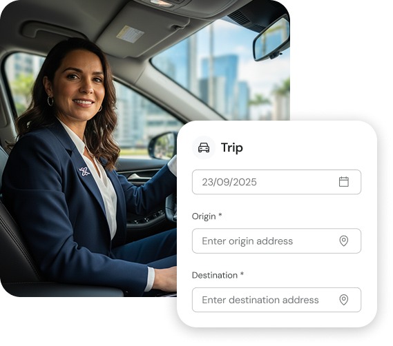 Mileage reimbursement calculator on smartphone used by a professional driver