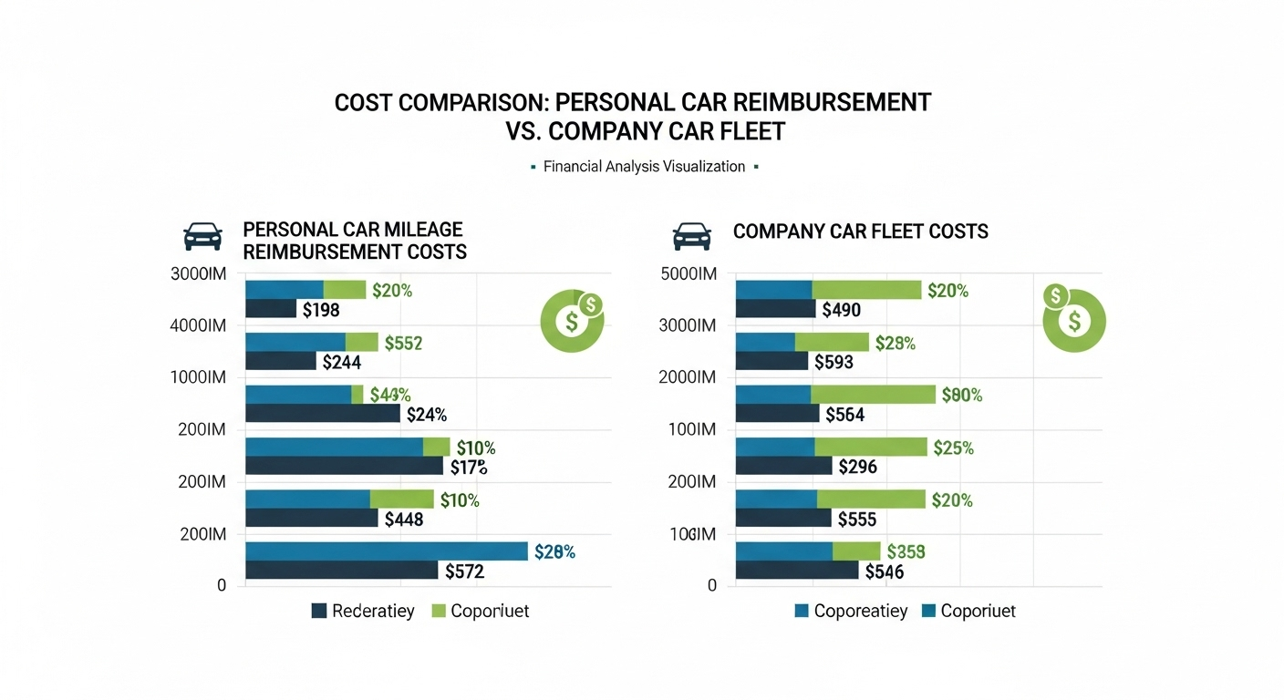 Reembolso de kilometraje vs auto de empresa: análisis de costos